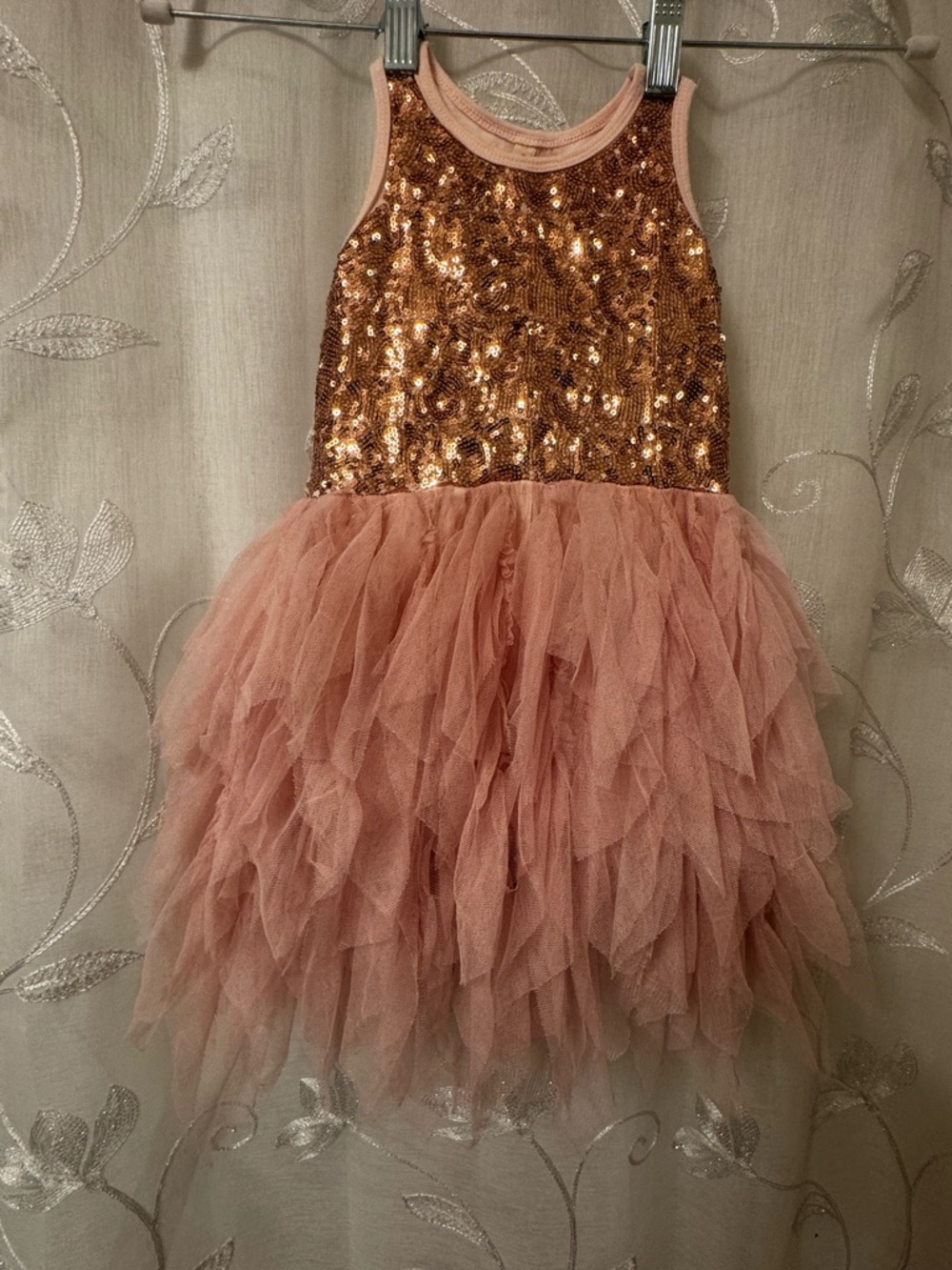 Girls Pink Sequin & Tulle Party Dress. Size two really affordable.